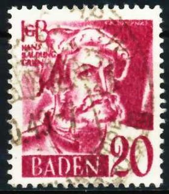 FZ BADEN 3. Ausgabe Spezialisiert Nr 34ybI gestempelt X602C2E