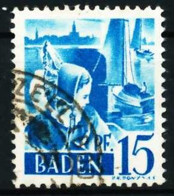 FZ BADEN 2. Ausgabe Spezialisiert Nr 19yI gestempelt X605F3E