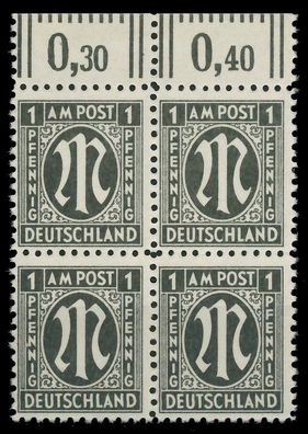 BIZONE AM-POST Nr 16Az postfrisch Viererblock ORA X81E6BA