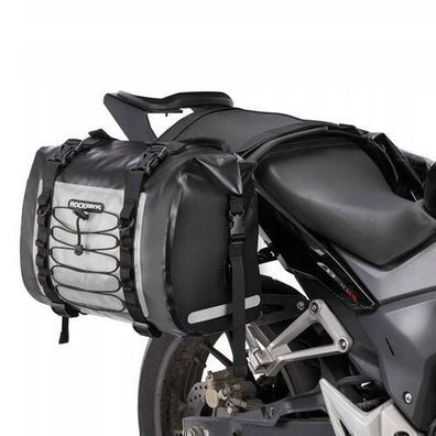 Wasserdichte Motorradtasche, 2 Satteltaschen, 60 l, großes Fassungsvermögen, grau