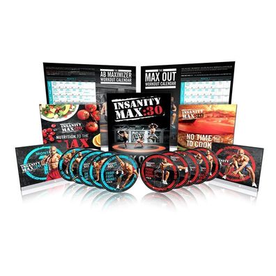 Shaun T´s Insanity MAX 30 DVD Workout 10 DVD´s Trainingskalender Ernährungsplan Set