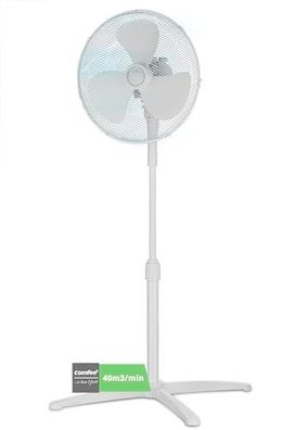 COMFEE Standventilator 40 W, 3 Geschwindigkeiten, höhenverstellbar, weiß