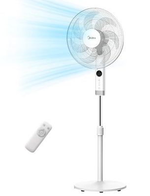 Midea Standventilator 50 W mit LED-Display, Fernbedienung und 3 Geschwindigkeiten