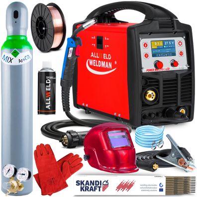Weldman POWER MIG 210 LCD Schweißgerät MIG MAG MMA WIG 230V 50Hz 200A