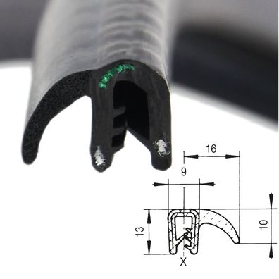 DF10 - EPDM Kantenschutz Dichtungs Fahnen Profil Gummi Dichtung - Klemmbereich 1-2 m