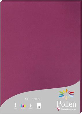 Clairefontaine Pollen Papier Himbeerrosa 160g/m² DIN-A4 50 Blatt