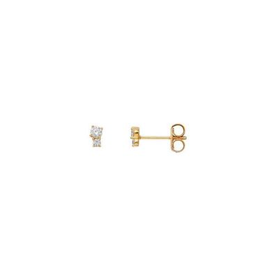 Ohrstecker - Gelbgold 375 9K - Duo Spark-Zirkonia