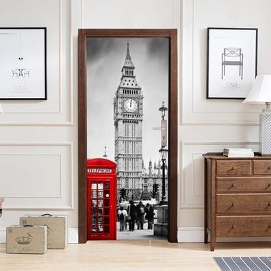 Türtapete 88x200cm Big Ben London – Städte Türposter Fototapete AstraDesign