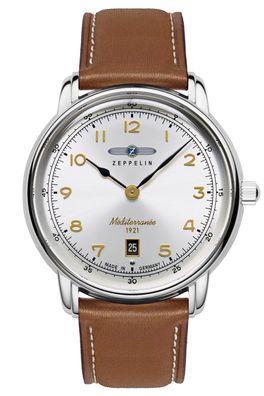 Zeppelin Herrenuhr 100 Jahre Méditerranée Cognacfarben 9640-1