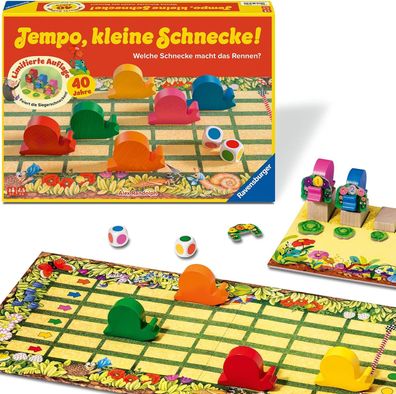 Ravensburger Kinderspiel 23034 - Tempo kleine Schnecke 40 Jahre Jubiläum, beliebtes S