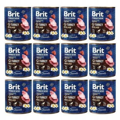 BRIT Premium BY NATURE Pute & Leber - 12 x 800 g