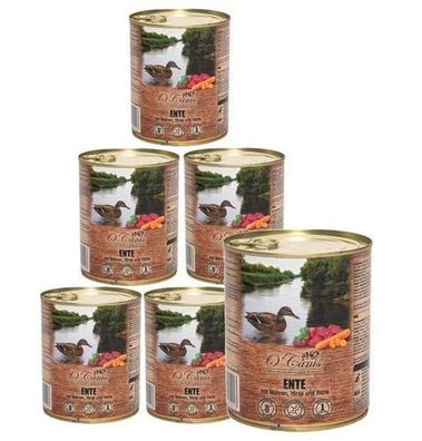 O'CANIS Ente, Hirse, Karotte - Nassfutter für Hunde - 6 x 800 g
