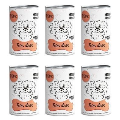 Pepe Rehfleisch-Tierpackung 99 % Rehfleisch 6 x 400 g