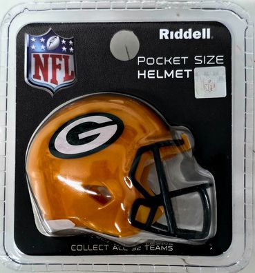 NFL Green Bay Packers Pocket Mini Helm Footballhelm 4x5cm Riddell 0588