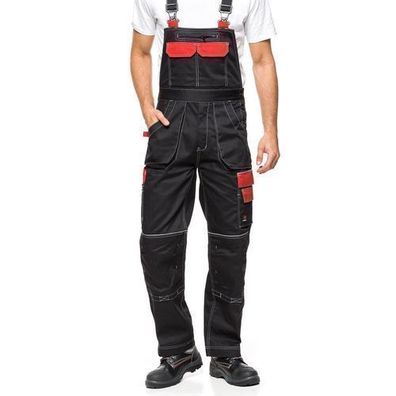 Arbeitskleidung Arbeitshosen Latzhosen Herren Hosen Rot-Schwarz Größen ab 48-58