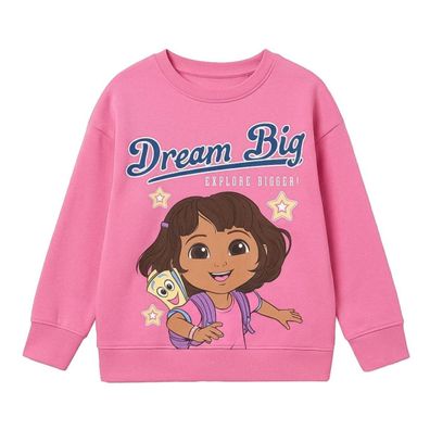 Dora the Explorer Kinder Sweatshirt French Terry für Mädchen 3 bis 6 Jahre Alltag