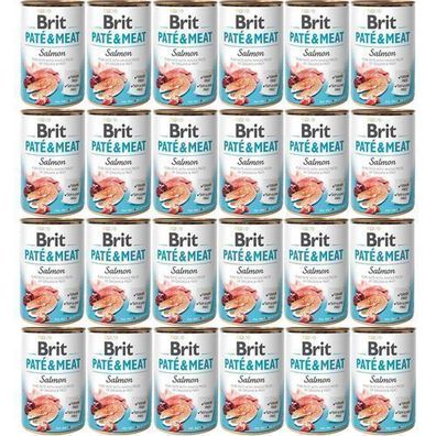 BRIT Pastete & Fleisch Lachs - Nassfutter für Hunde - 24 x 400 g