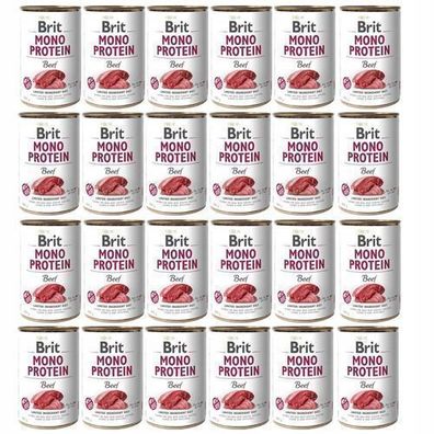 Brit Mono Protein Rindfleisch Nassfutter für Hunde 24x400g