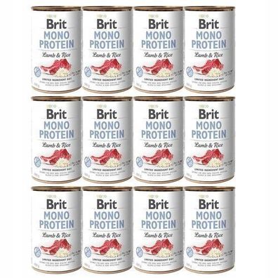 BRIT Mono Protein Lammfleisch mit braunem Reis, 12 x 400 g