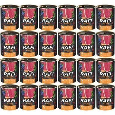 Rafi Hundefutter Ente Blaubeere Cranberry 24x800g