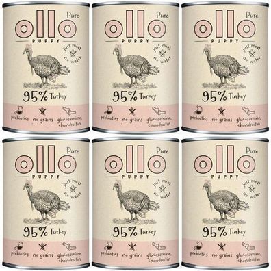 Ollo Puppy Reines Truthahnfutter 6 x 850 g