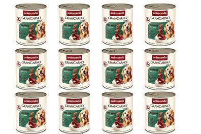 Animonda GranCarno Adult mit Wild Nassfutter für Hunde 12x800g