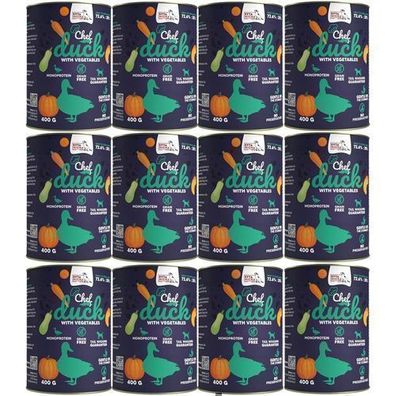 SYTA MICHA Ente mit Gemüse Nassfutter für Hunde, Dose 12 x 400 g