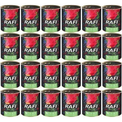 Rafi Hundefutter mit Wild 24x800g