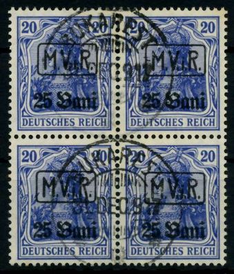 BES. 1WK D-MV Rumänien Nr 2 gestempelt Viererblock X741D56