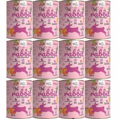 SYTA MICHA Kaninchen mit Gemüse Nassfutter für Hunde, Dose 12 x 400 g