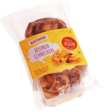 6x Nur Puur Rosinenschnecken, 3 Stück 170g