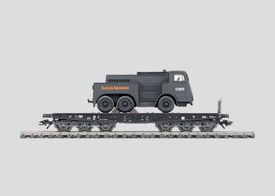 Maerklin 4866 Schwerlast-Flachwagen DRG mit Kälble Spur H0