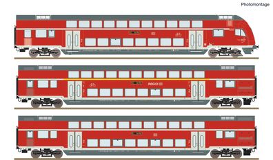 Roco 6210248 3-tlg. Set: Doppelstockwagen Spur H0