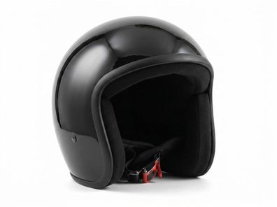 Alpha Speeds Jet Helm Biker Chopper Motorrad Jethelm Custom Biker Glanz Schwarz