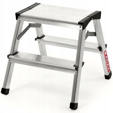 KADAX Trittleiter, Klappleiter aus Aluminium bis 125 kg, 2 Stufen