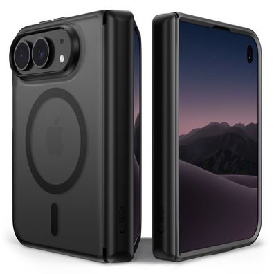 Handyhülle Tech-Protect MagPeak MagSafe CC für iPhone Duo, TPU PC, mattschwarz