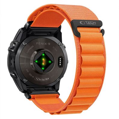 Armband Tech-Protect Nylon Pro für Garmin Fenix 5X 6X 7X 8 9, Nylon orange, 47 mm