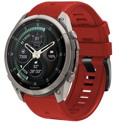 Armband Tech-Protect Silicone für Garmin Fenix 5/6/7/8/9 47 mm TPU rot