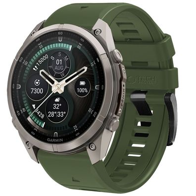 Uhrenarmband Tech-Protect Silicone Garmin Fenix 5X/6X/7X/8/9 51 mm TPU grün