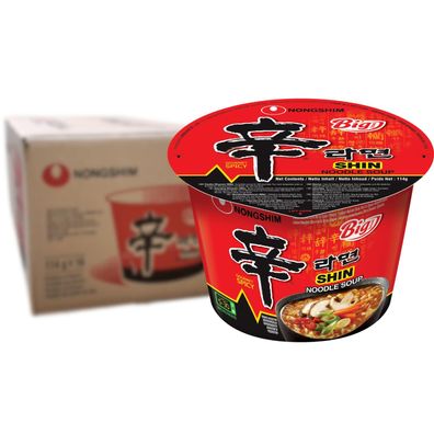 16 x Nongshim Instant Nudeln Shin Big Bowl 114g Becher