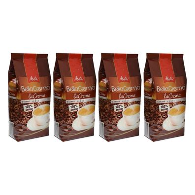 4 x Melitta BELLA CREMA LaCrema ganze Bohnen 1000g