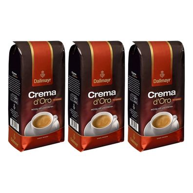 3 x Dallmayr Crema d' Oro Intensa, ganze Bohnen, 1000g