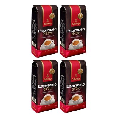 4 x Dallmayr Espresso d' Oro, ganze Bohnen, 1000g