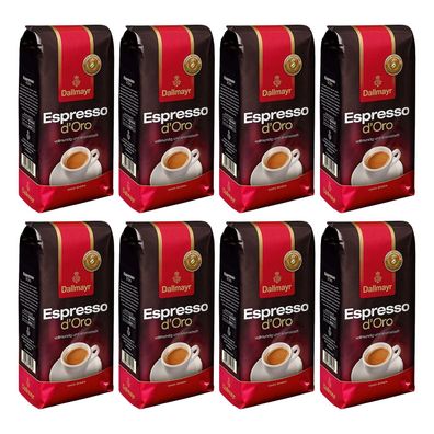 8 x Dallmayr Espresso d' Oro, ganze Bohnen, 1000g