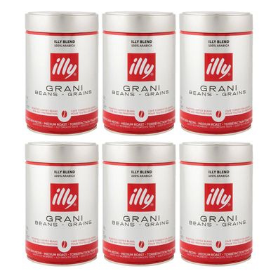 6 x ILLY Classico 100% Arabica ganze Bohnen 250g Dose