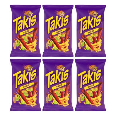6 x TAKIS FUEGO Mais Snack 100g