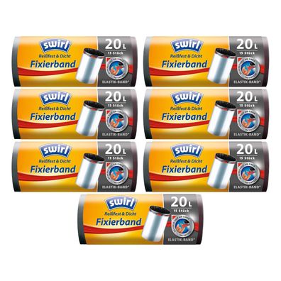7 x SWIRL Müllbeutel 20l mit Fixierband