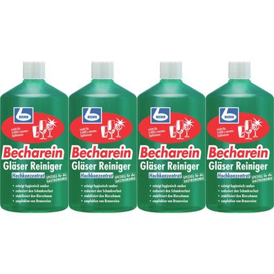 4 x DR. BECHER Becharein Gläser Reiniger flüssig 1L