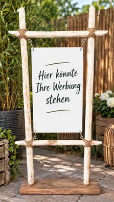 Rustikaler Holzaufsteller 160cm - Willkommensschild & Werbung im Naturstil