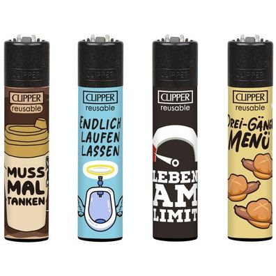 Clipper Feuerzeuge 4er Set Serie Tankeschön